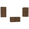 vidaXL 3 Piece TV Cabinet Set Brown Oak Engineered Wood