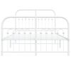 vidaXL Metal Bed Frame without Mattress with Footboard White 120x200cm