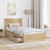 vidaXL Bed Frame with Drawer Sonoma Oak 100 x 200 cm Engineered Wood