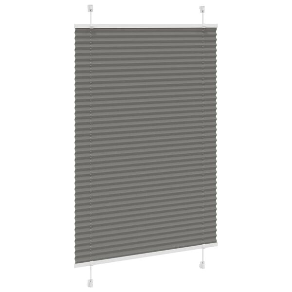 vidaXL Pleated Blind Anthracite 90x100 cm Fabric Width 89.4 cm Polyester
