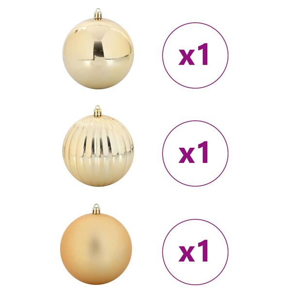 vidaXL Christmas Bauble Set XXL 3 pcs Gold Plastic
