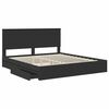 vidaXL Storage Bed with Headboard Black 200 x 200 cm Engineered Wood