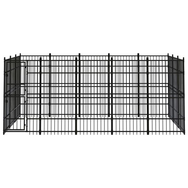 vidaXL Outdoor Dog Kennel Steel 13.82 m&sup2;