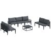 vidaXL Garden Sofa Set 8 pcs Black Steel