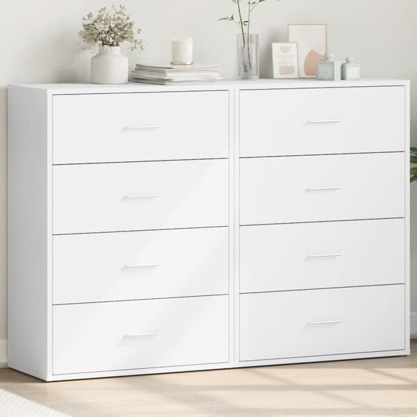 vidaXL Sideboards 2 pcs White 60x31x84 cm Engineered Wood