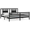 vidaXL Bed Frame without Mattress Black 200x200 cm Solid Wood
