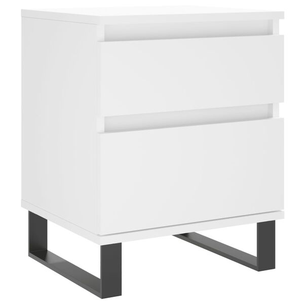 vidaXL Bedside Cabinet White 40x35x50 cm Engineered Wood