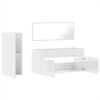 vidaXL 3 Piece Bathroom Furniture Set High Gloss White Engineered Wood