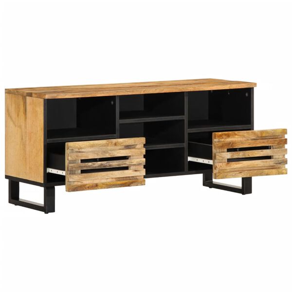 vidaXL TV Cabinet 100x34x46 cm Solid Wood Rough Mango