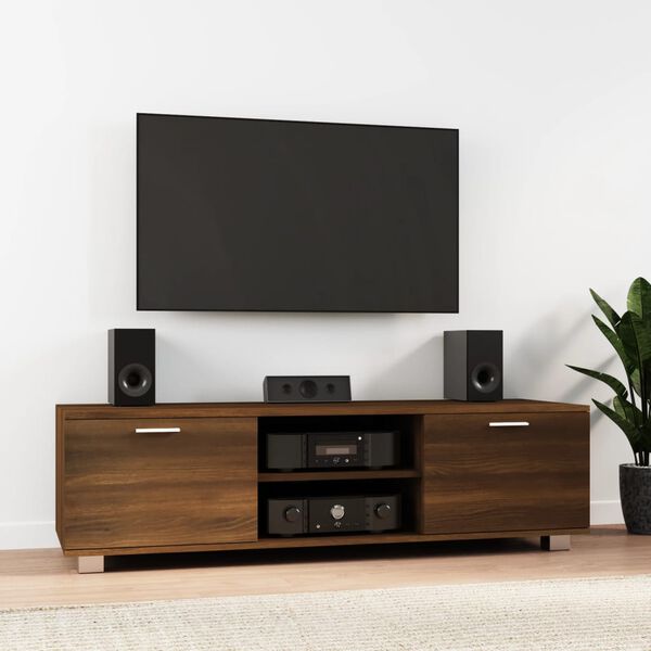 vidaXL TV Cabinet Brown Oak 140x40.5x35 cm Engineered Wood