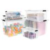 vidaXL Storage Boxes with Lids 5 pcs Transparent 14 L