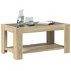 vidaXL Coffee Table with LED Sonoma Oak 93x53x45 cm Engineered Wood