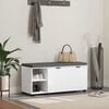 vidaXL Hall Bench White 100 x 38 x 46 cm Engineered Wood and Fabric