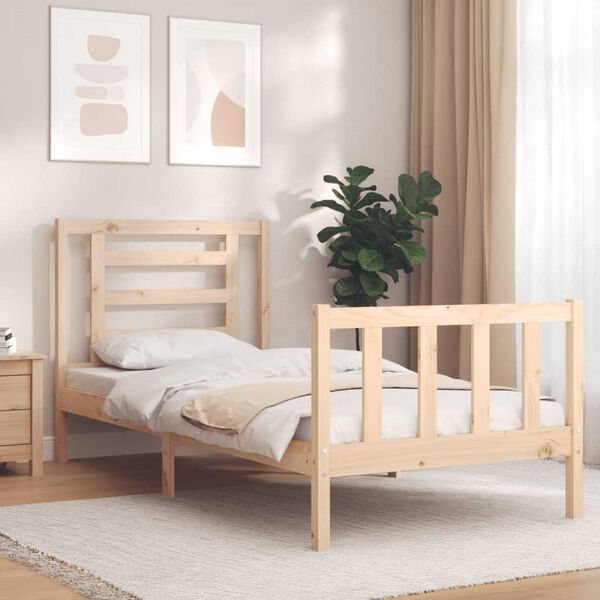 vidaXL Bed Frame without Mattress Single Solid Wood Pine