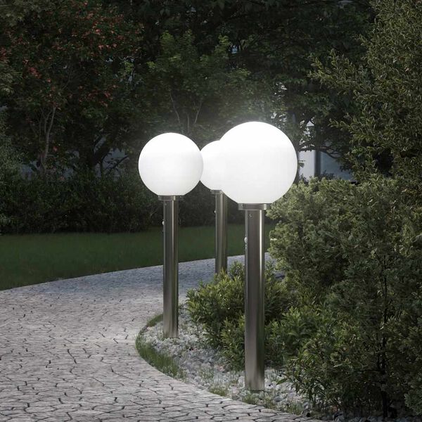 vidaXL Bollard Lights with Sensor 3 pcs 80 cm Stainless Steel IP44