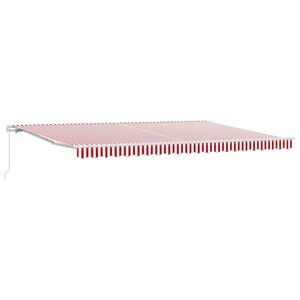 vidaXL Awning Red and White 500 x 300 x 165 cm Polyester and Metal