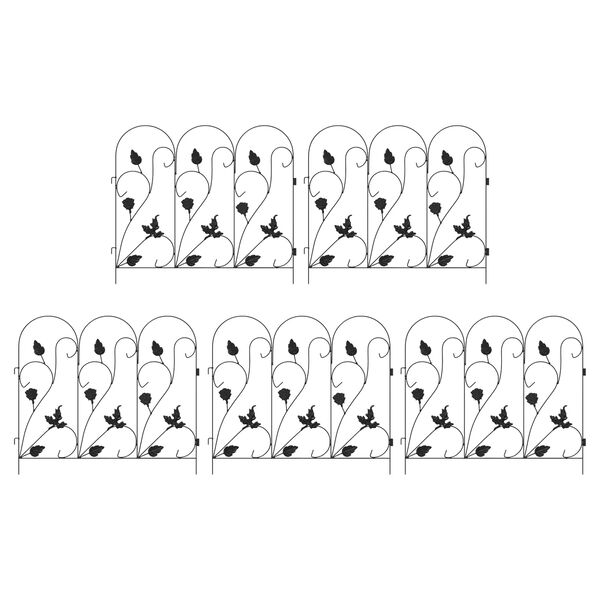 vidaXL Garden Fence Trellis Black 307 x 54.5 x 0.3 cm