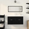 vidaXL Bathroom Furniture Set with Door 3 pcs Black Oak 90x38.5x46cm