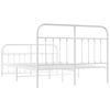 vidaXL Metal Bed Frame without Mattress with Footboard White 150x200cm