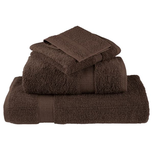 vidaXL Premium Guest Towels "SOLUND" 2 pcs Brown 30x50 cm 600 gsm