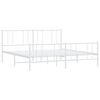 vidaXL Metal Bed Frame without Mattress with Footboard White 193x203cm