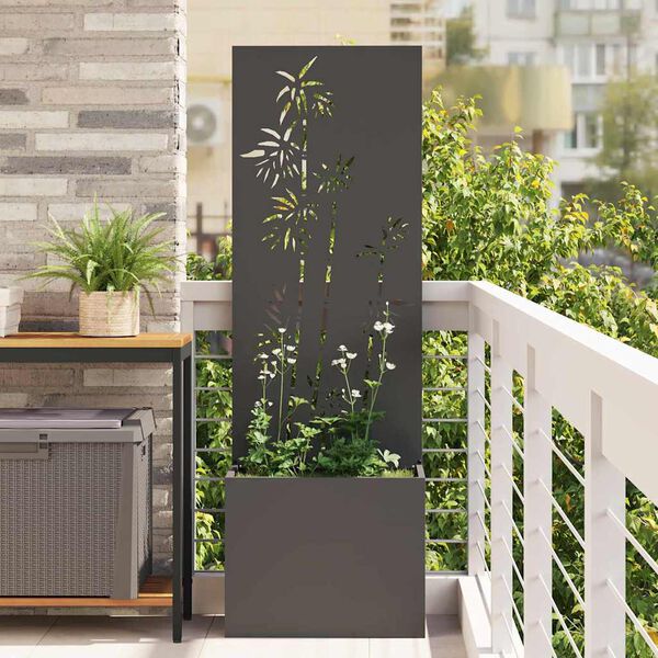 vidaXL Garden Privacy Screen Black 50 x 140 cm Cold-rolled steel