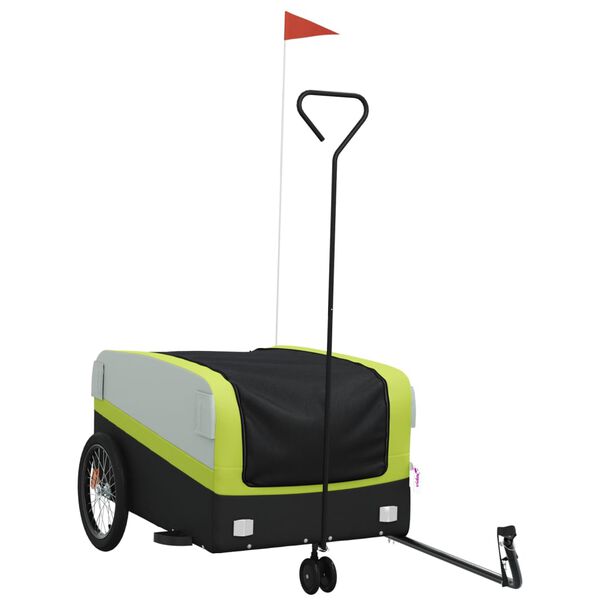 vidaXL Bike Trailer Black and Green 45 kg Iron