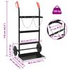 vidaXL Hand Trolley Black and Red 63 x 43.5 x 110 cm Steel