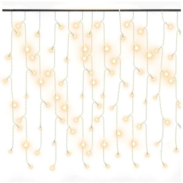vidaXL LED Curtain Icicle Lights 10m 400 LED Warm White 8 Function