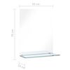 vidaXL Wall Mirror with Shelf 50x70 cm Tempered Glass