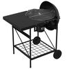 vidaXL Outdoor Grill with Wheel Black 91 x 71 x 107 cm Metal