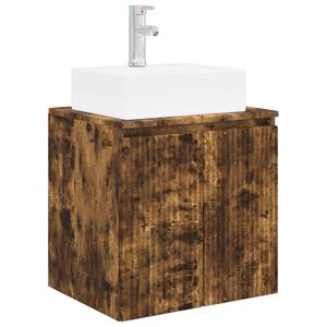 vidaXL Wall-Mounted Sink Vanity Smoked Oak 49.5 x 41 x 62.5 cm