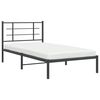 vidaXL Metal Bed Frame without Mattress with Headboard Black 107x203cm