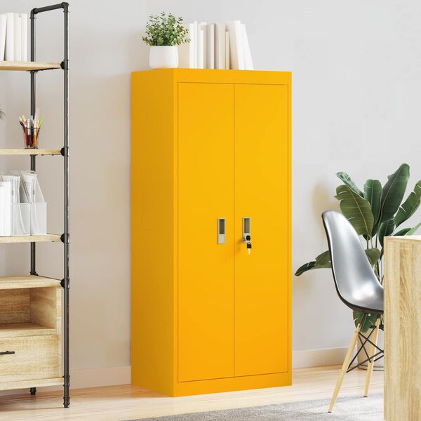vidaXL Storage Cabinet Mustard Yellow 60 x 40 x 140 cm Steel