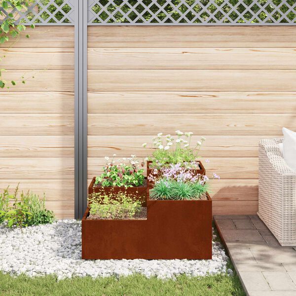 vidaXL Garden Planter Rusty 80 x 80 x 48 cm Weathering Steel