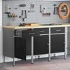 vidaXL Work Cabinet with Drawer 3 pcs Black and Grey 150 x 55 x 85 cm