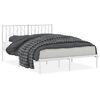 vidaXL Metal Bed Frame without Mattress with Headboard White 140x190cm