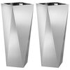 vidaXL Planter 2 pcs Silver 30 x 30 x 75 cm Galvanised Steel