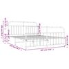 vidaXL Metal Bed Frame without Mattress with Footboard White 183x213cm