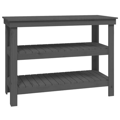 vidaXL Work Bench Grey 110.5x50x80 cm Solid Wood Pine