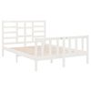 vidaXL Bed Frame without Mattress White Solid Wood 120x190 cm Small Double