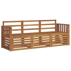 vidaXL Sofa Sets 3 pcs Natural Solid Acacia Wood