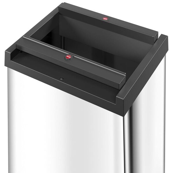 Hailo Waste Bin Big-Box Swing Size L 35 L Stainless Steel 0840-111