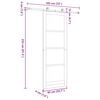vidaXL Sliding Door White and Black 83 x 232 cm Solid Pine Wood