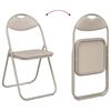vidaXL Folding Chair 8 pcs Sand 48 x 43.5 x 81 cm Faux Leather