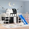 vidaXL Kids' Loft Bed with Tunnel without Mattress White&Black 90x200cm