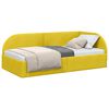vidaXL Corner Bed Frame with Headboard Yellow 90 cm x 190 cm Fabric
