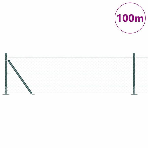 vidaXL Fence Post Green 100 x 0.6 m (25 mm mesh) Steel and PVC