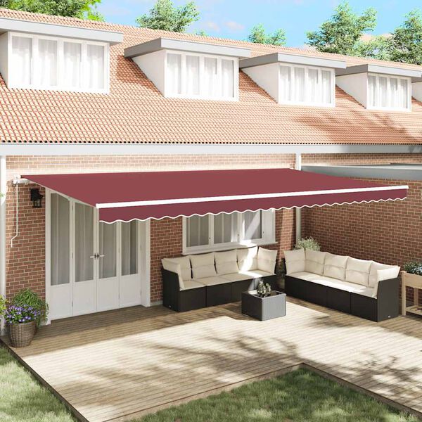 vidaXL Automatic Retractable Awning Burgundy 600x300 cm