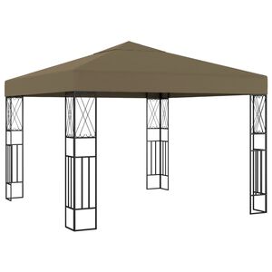 vidaXL Gazebo | Taupe | Polyester fabric and steel | 3x3 metres | Durable